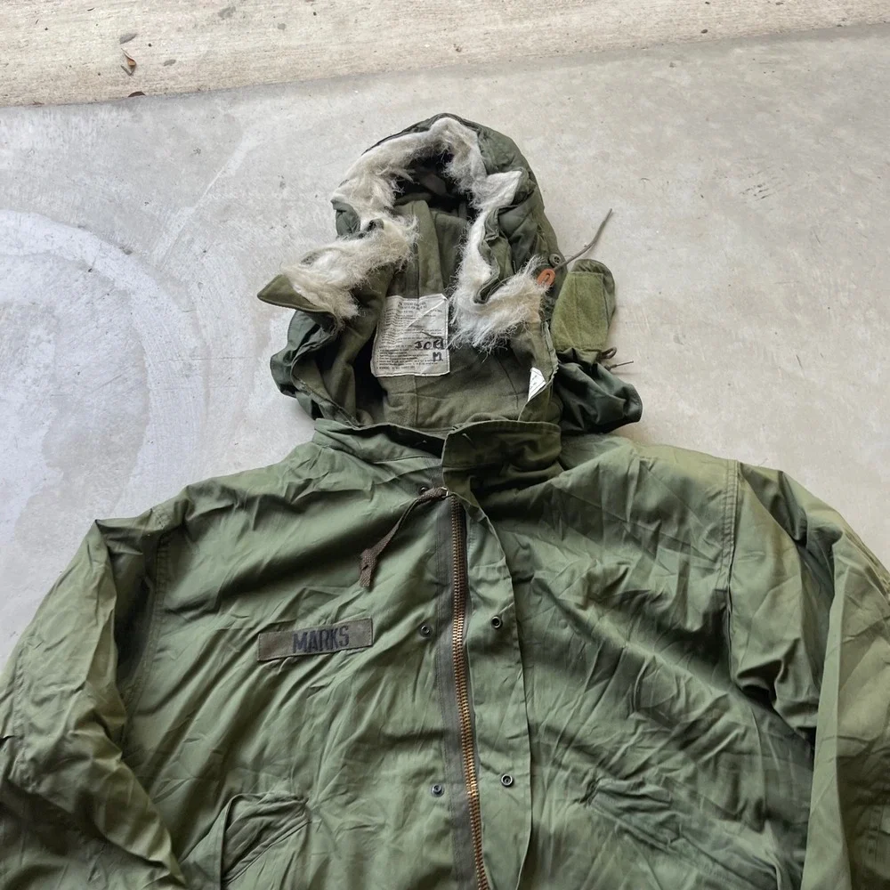 Vintage US Military M-65 Fishtail Parka With Liner & Hood Green Medium 1982